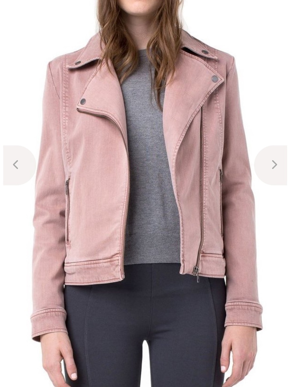 Liverpool Jeans Company Dusty‎ Mauve Moto Jean Jacket